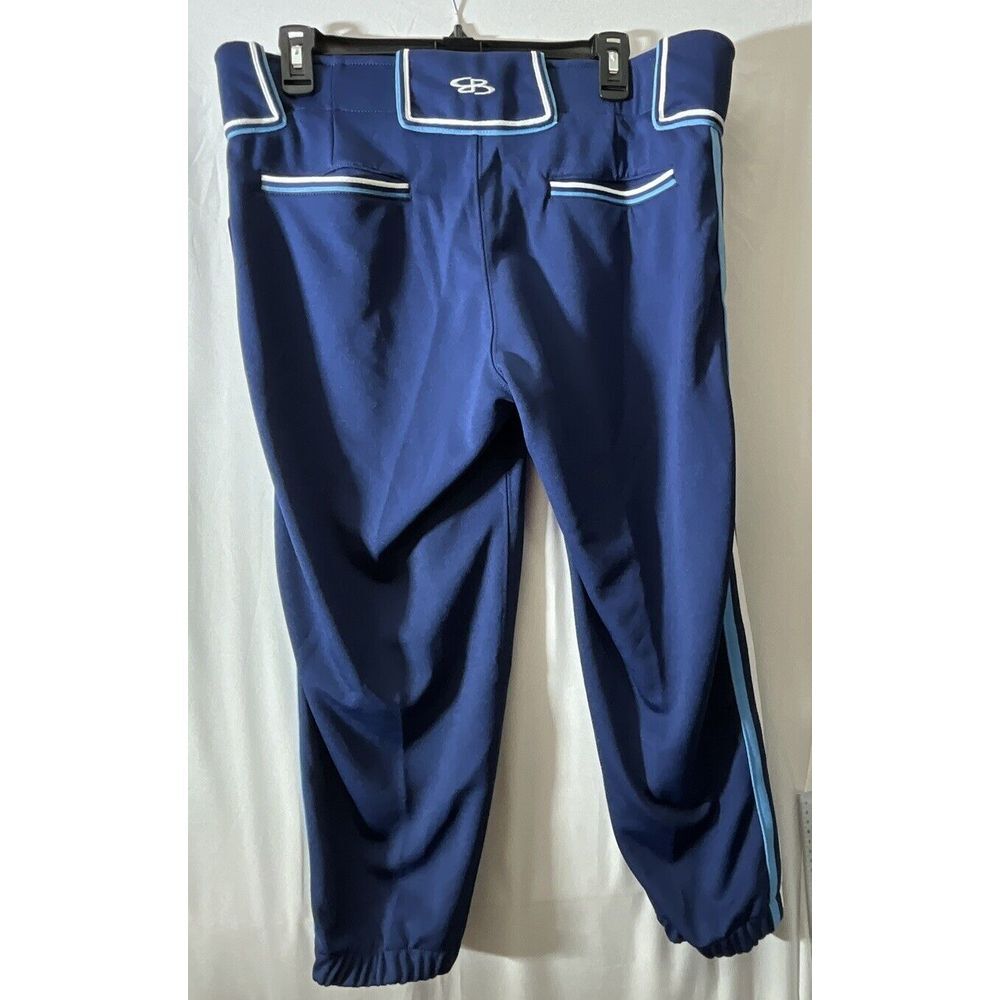 New Boombah Softball Pants Womens 36 Blue With Stripes Cropped - Picture 4 of 5
